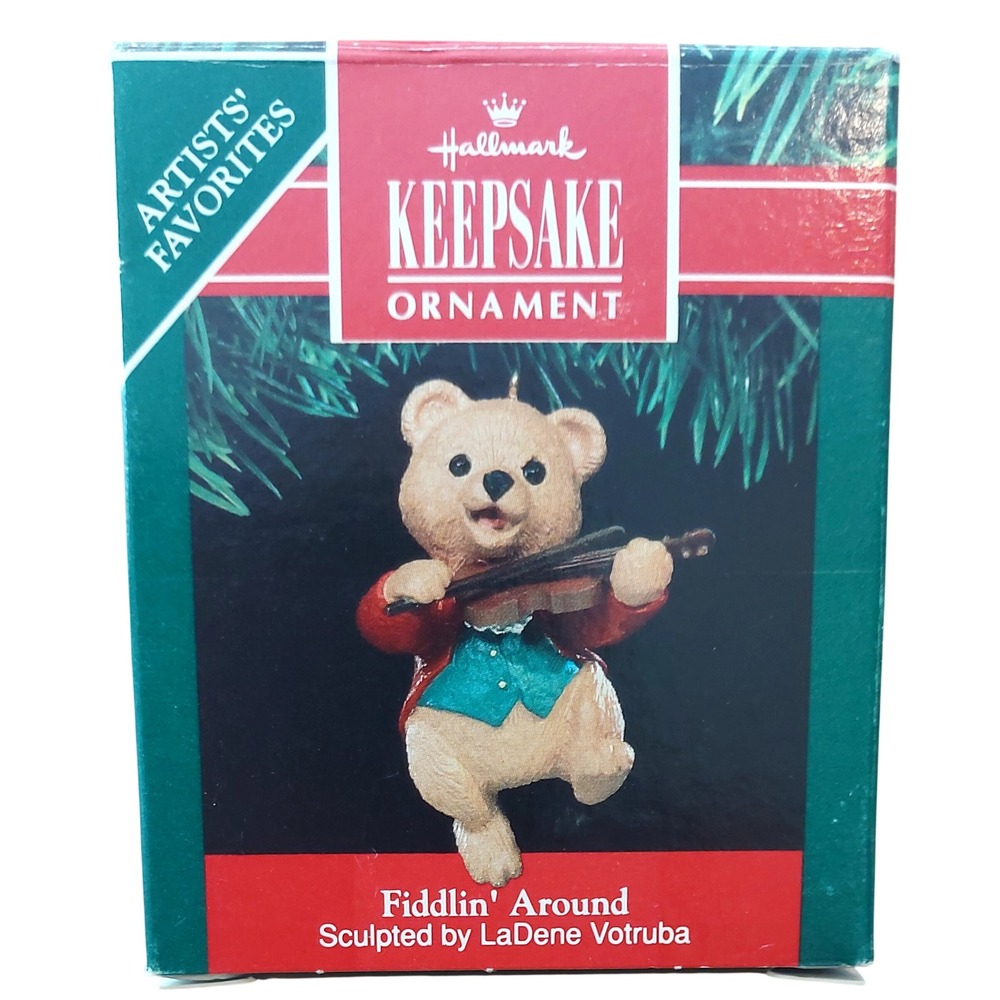 Vintage 1991 Hallmark Keepsake Ornament Fiddlin Around Violin LaDene Votruba